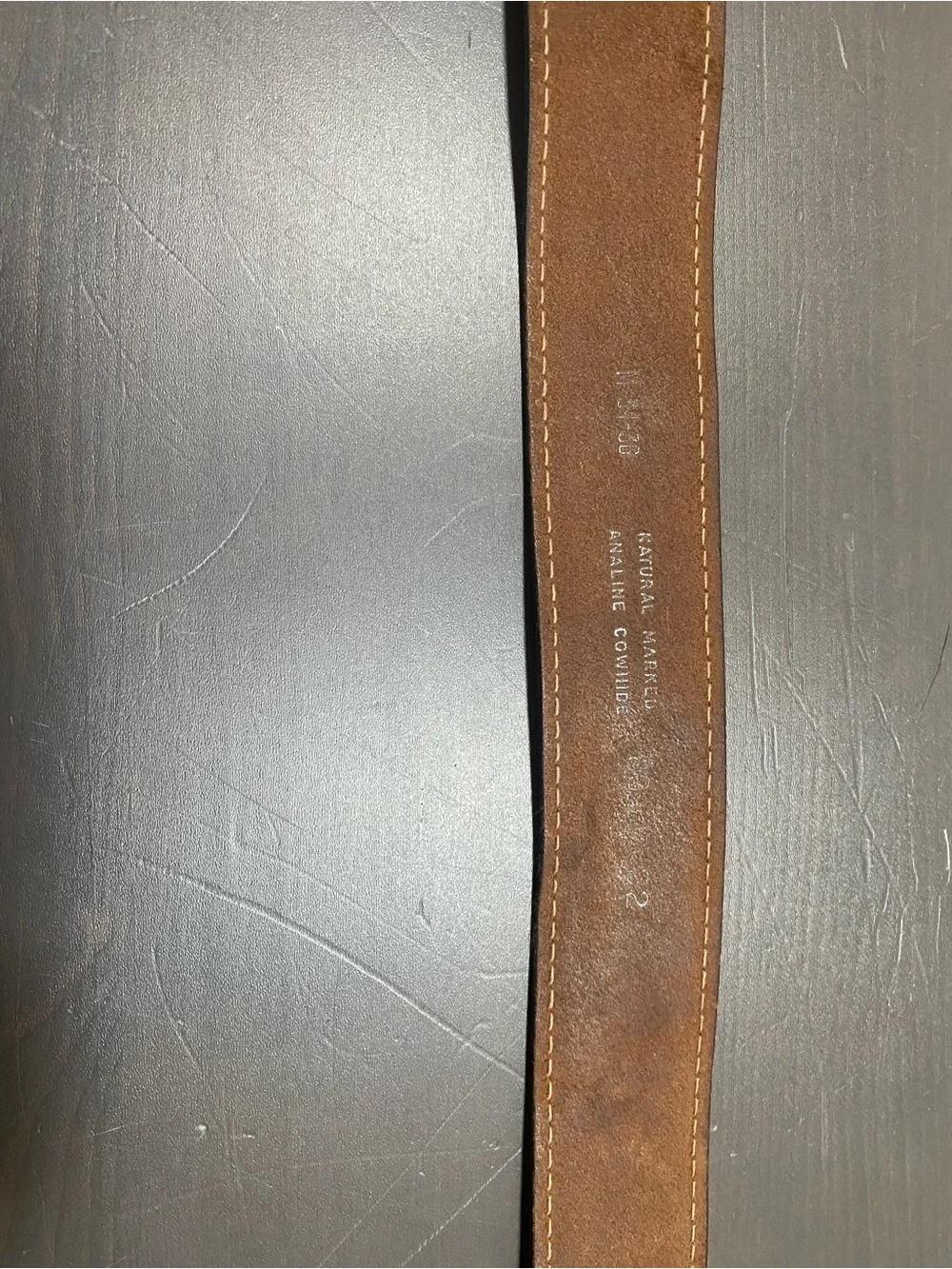 Ariat Western Tooled Leather Belt Brown Silver Filigree Buckle Size Medium 34 36